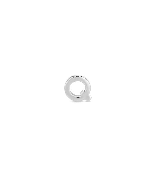 Letter Q Single Stud Earring in Sterling Silver  image number 1.0